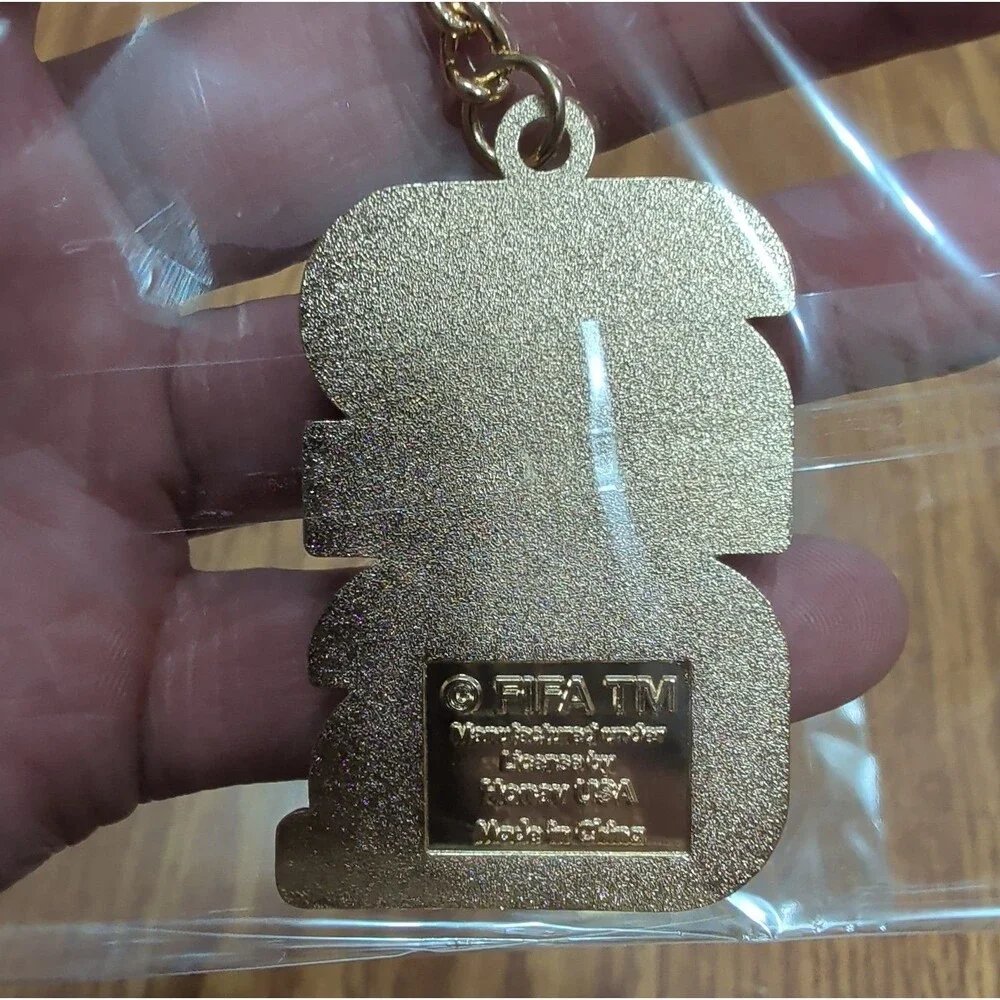 FIFA Official Licensed Metal Keychain Lot of 2 CAN MEX USA Trophy Gold/Blue
